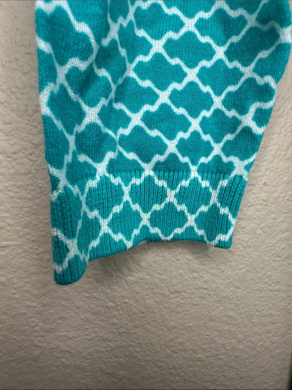 OLD NAVY Women’s Teal Patterned 3/4 Sleeve Summer Sweater, Size M, EUC